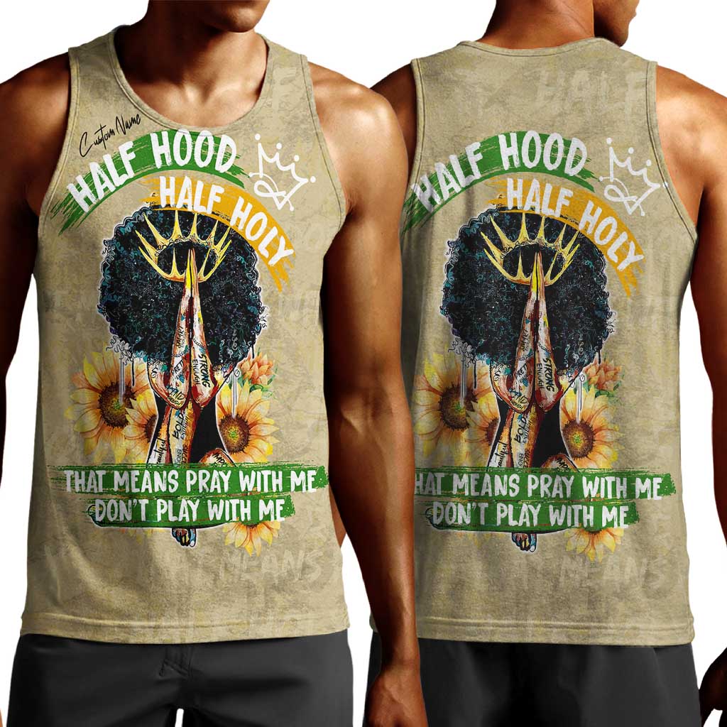 Personalized African Women Men Tank Top Half Hood Half Holy DT02