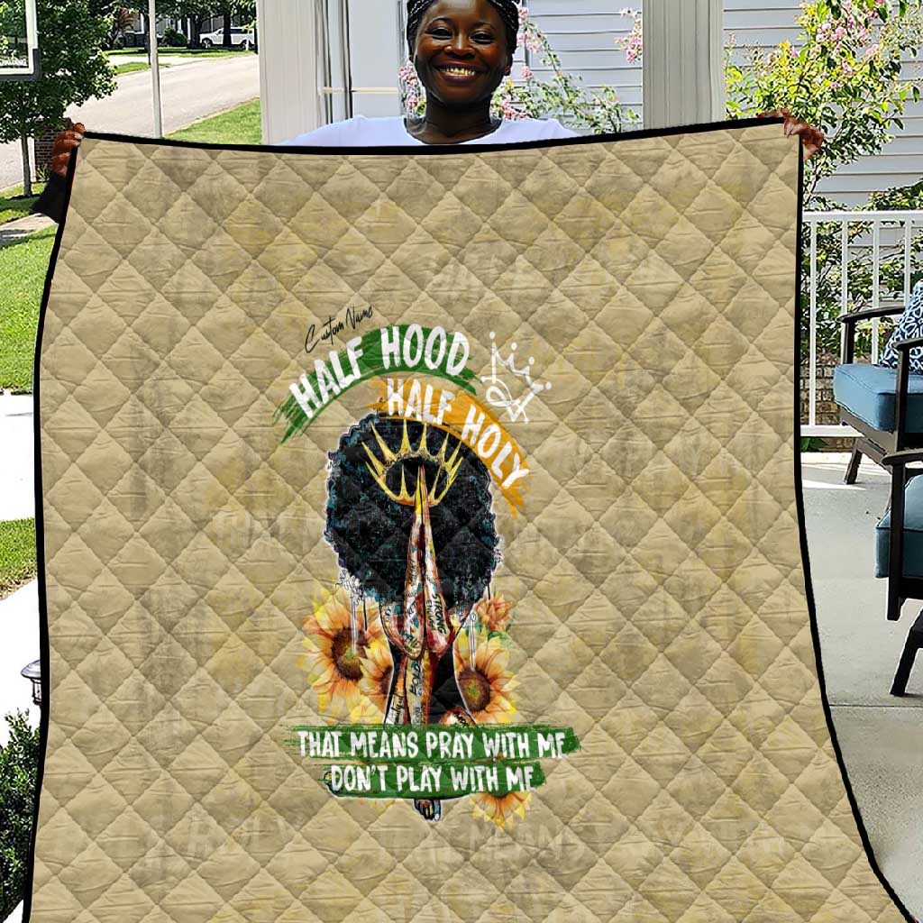 Personalized African Women Quilt Half Hood Half Holy DT02