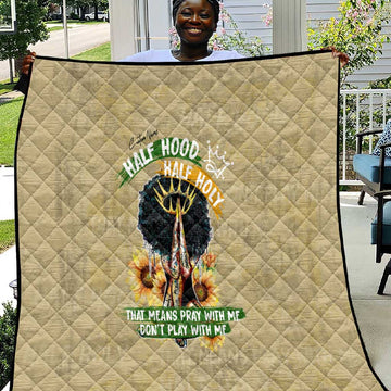 Personalized African Women Quilt Half Hood Half Holy DT02