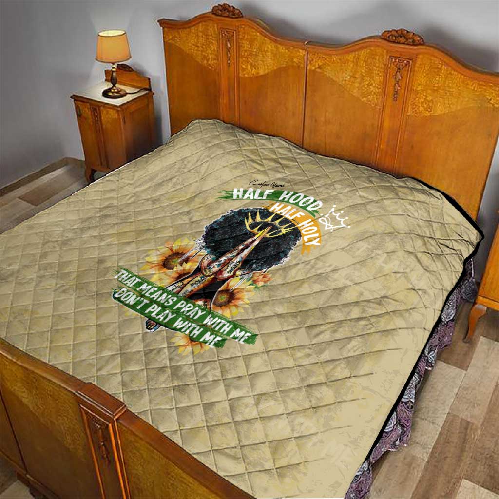 Personalized African Women Quilt Half Hood Half Holy DT02