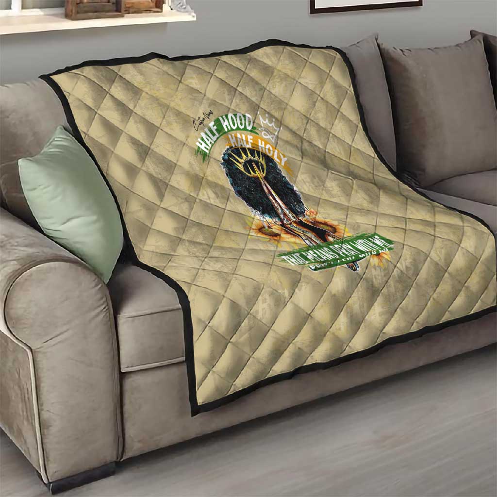 Personalized African Women Quilt Half Hood Half Holy DT02