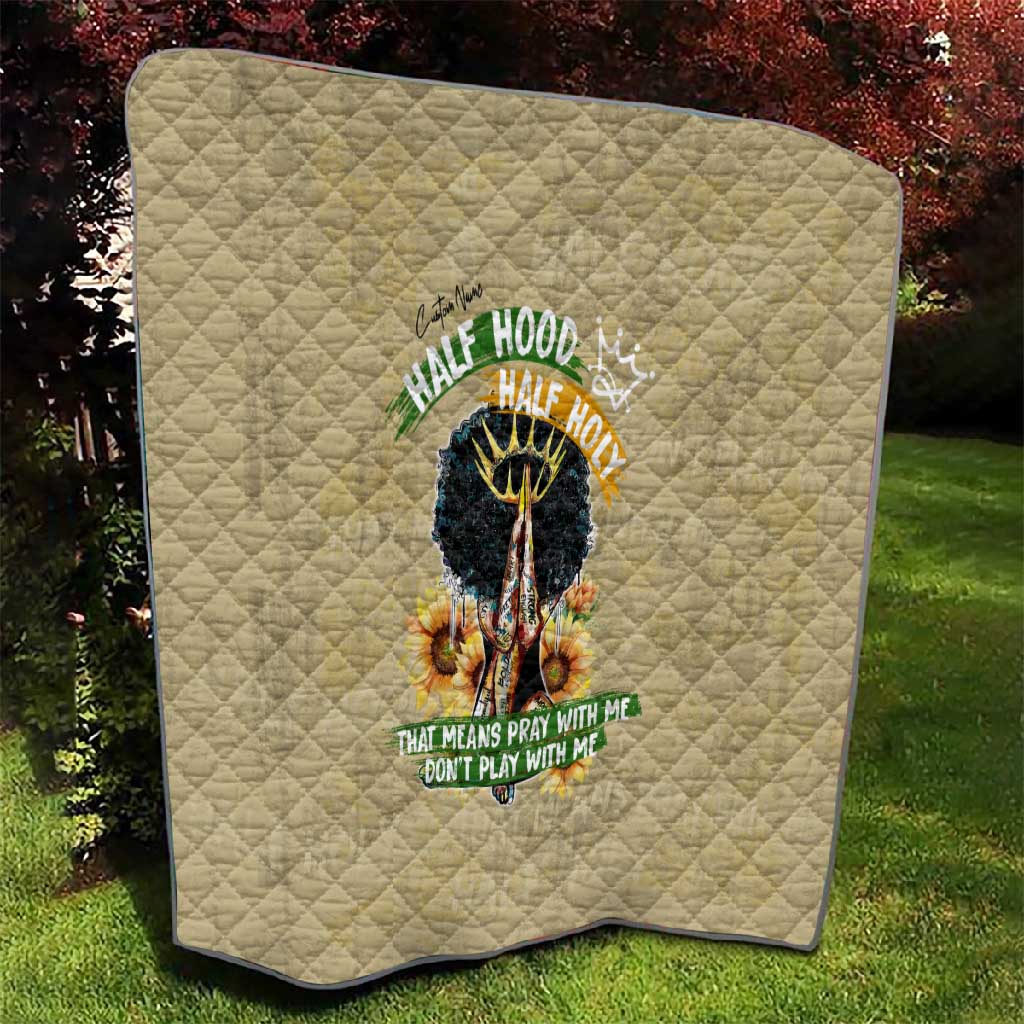 Personalized African Women Quilt Half Hood Half Holy DT02