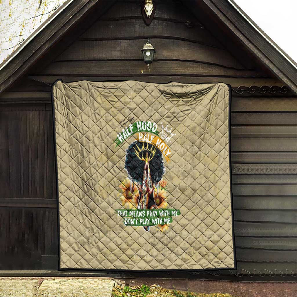Personalized African Women Quilt Half Hood Half Holy DT02