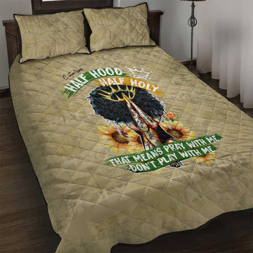 Personalized African Women Quilt Bed Set Half Hood Half Holy DT02