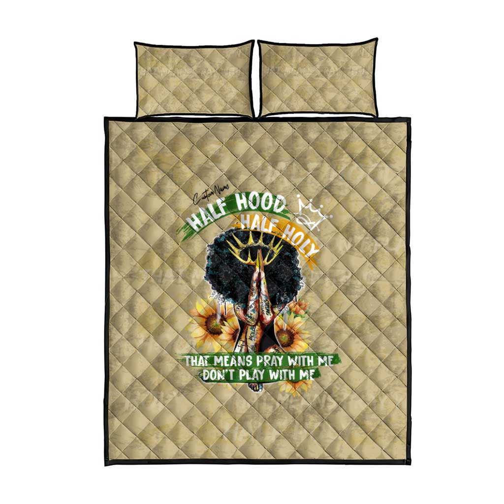 Personalized African Women Quilt Bed Set Half Hood Half Holy DT02