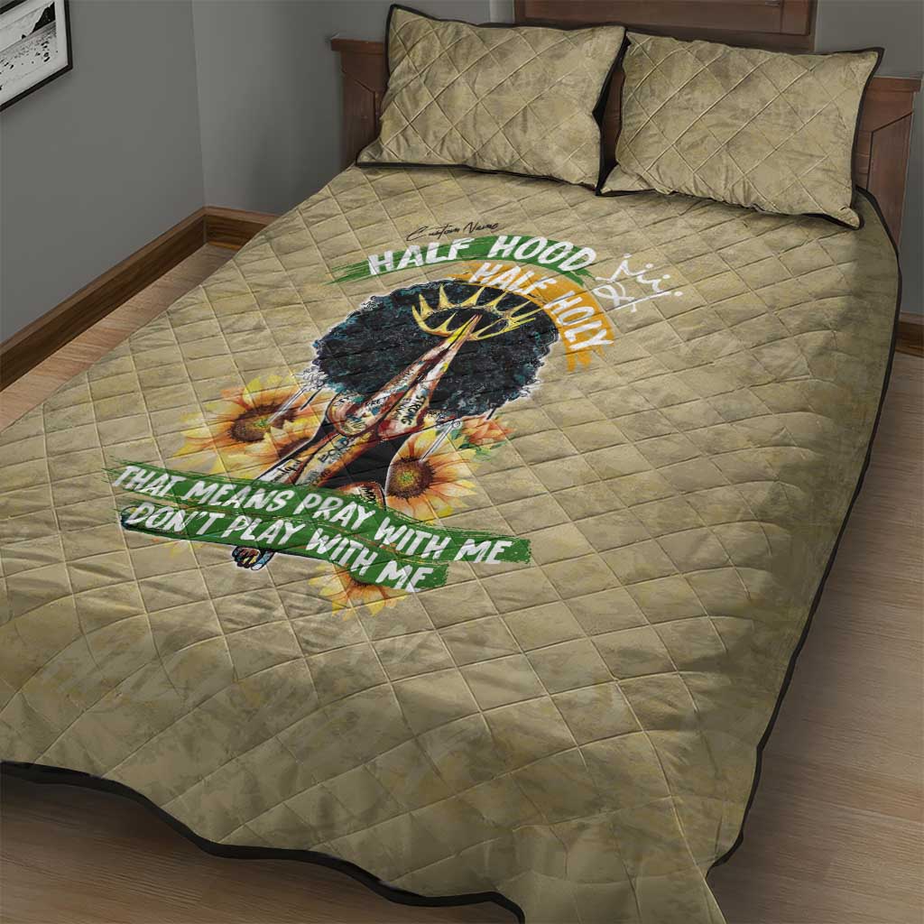 Personalized African Women Quilt Bed Set Half Hood Half Holy DT02