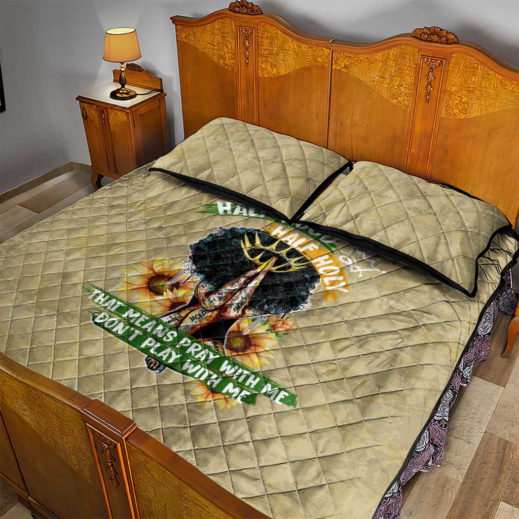 Personalized African Women Quilt Bed Set Half Hood Half Holy DT02
