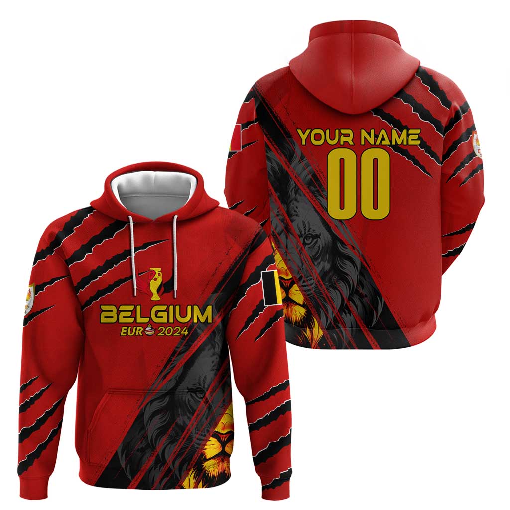 Personalized Belgium Football 2024 Hoodie Trophy Wing Style DT02
