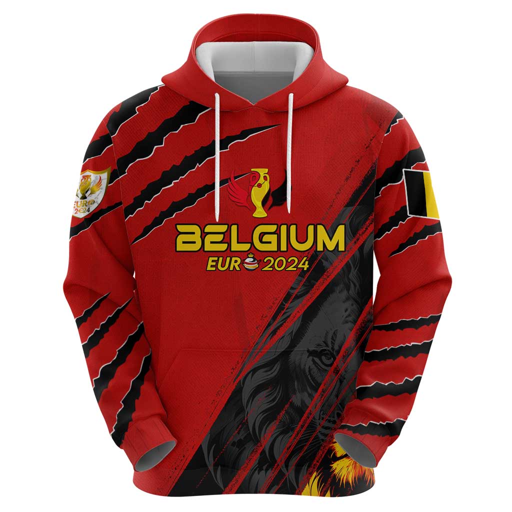 Personalized Belgium Football 2024 Hoodie Trophy Wing Style DT02