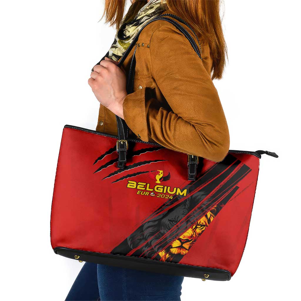 Belgium Football 2024 Leather Tote Bag Trophy Wing Style DT02