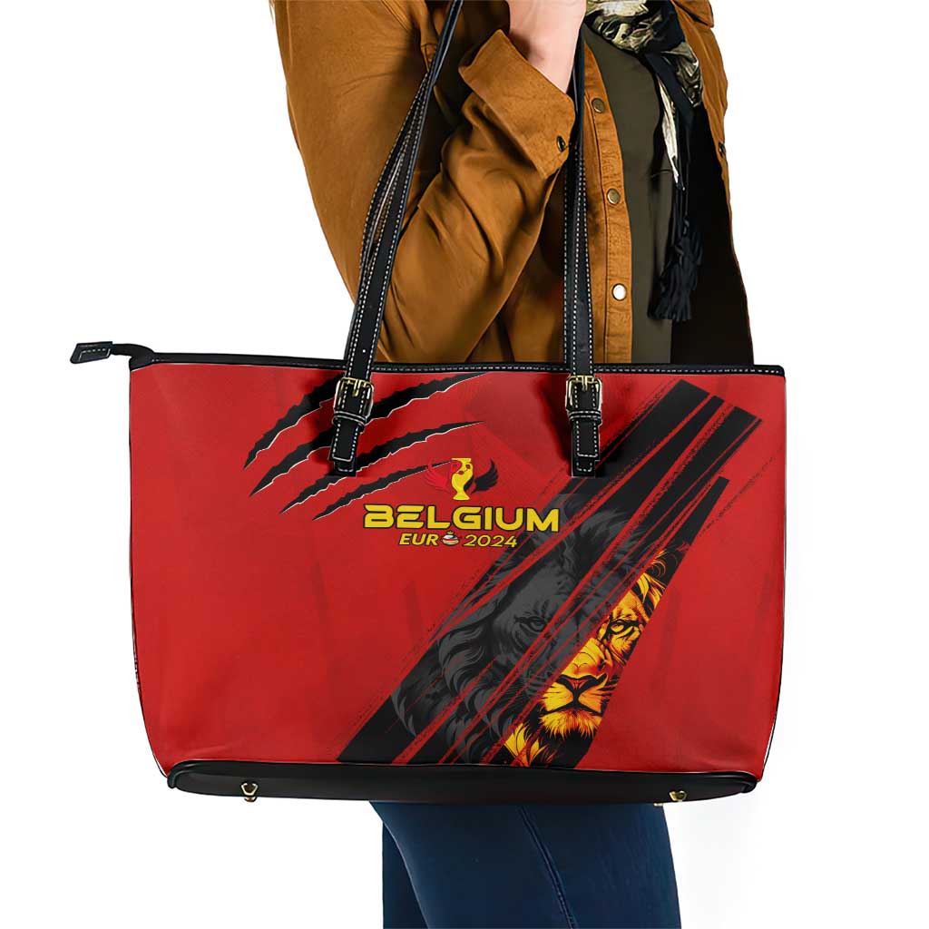 Belgium Football 2024 Leather Tote Bag Trophy Wing Style DT02