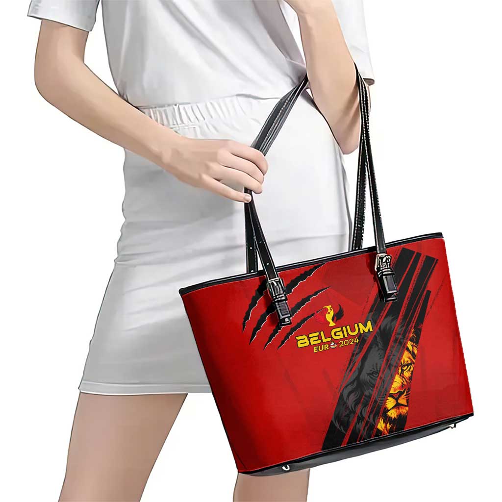 Belgium Football 2024 Leather Tote Bag Trophy Wing Style DT02