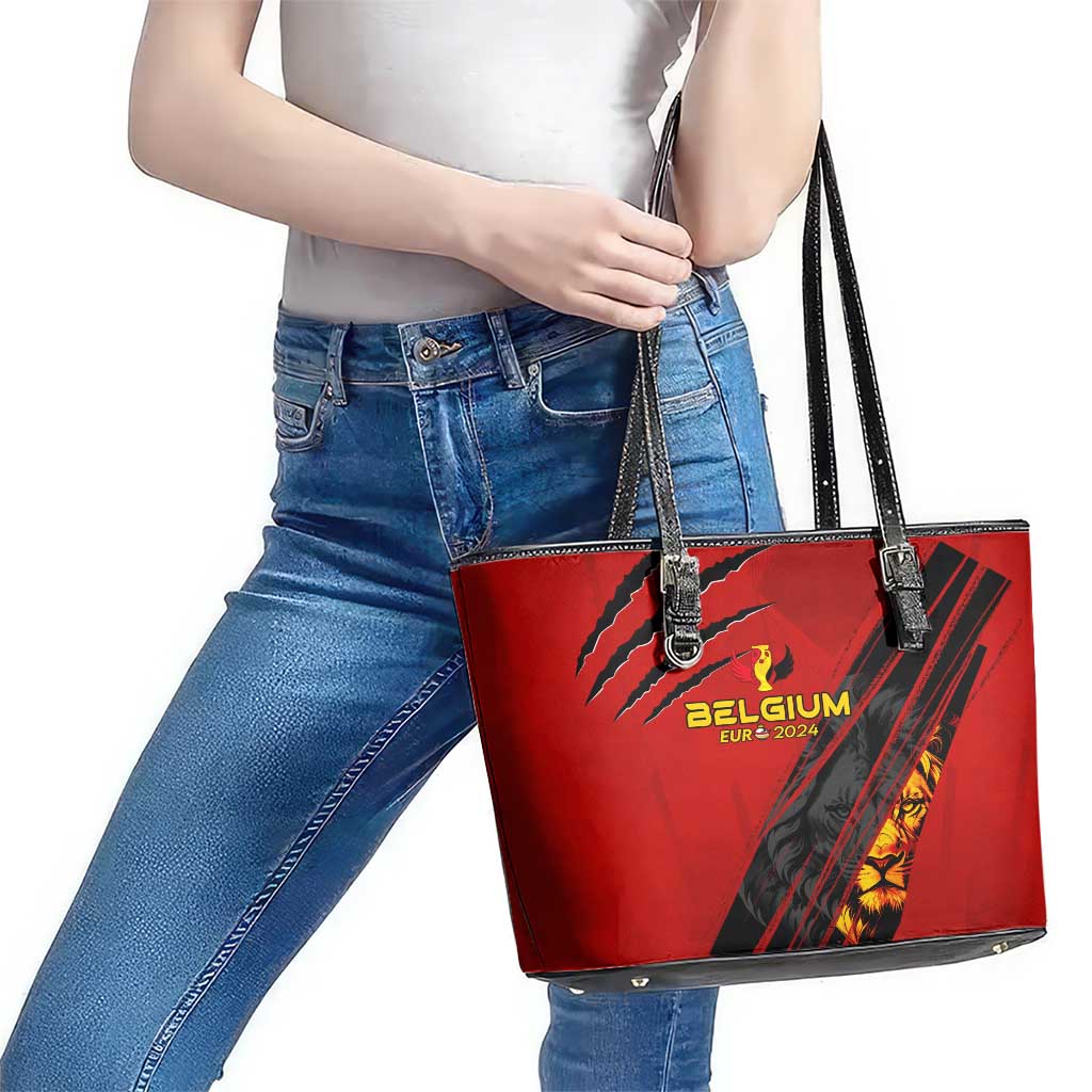 Belgium Football 2024 Leather Tote Bag Trophy Wing Style DT02
