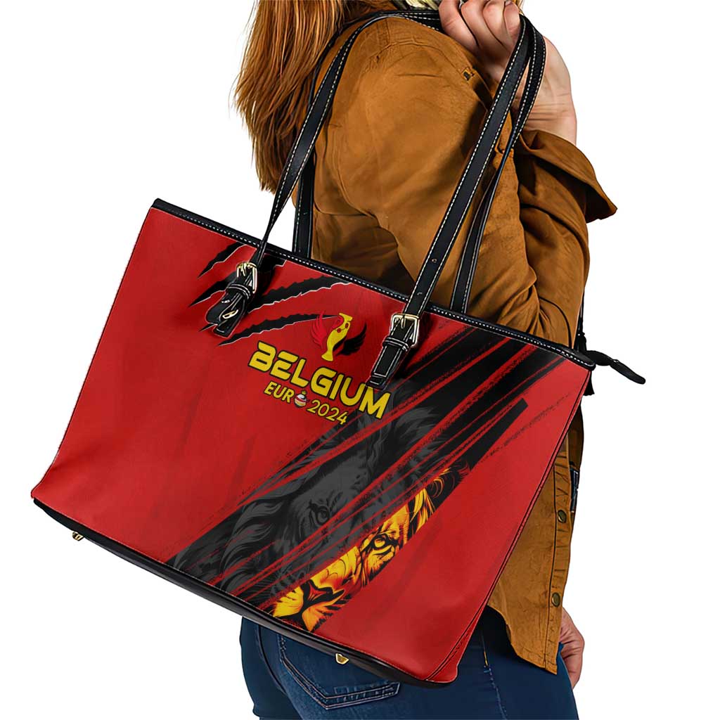 Belgium Football 2024 Leather Tote Bag Trophy Wing Style DT02