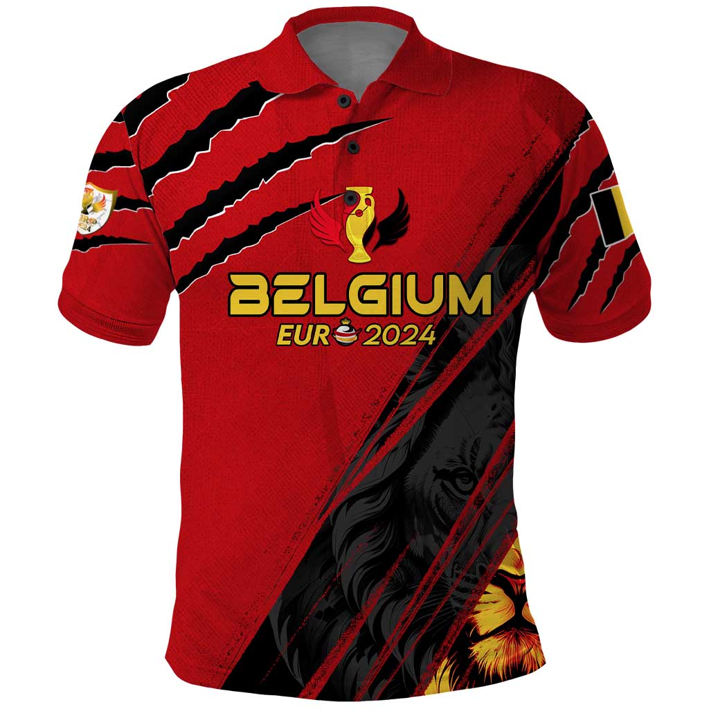 Personalized Belgium Football 2024 Polo Shirt Trophy Wing Style DT02