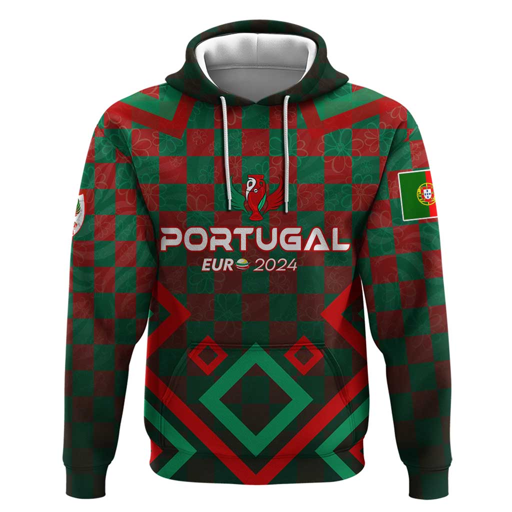 Personalized Portugal Football 2024 Hoodie Trophy Wing Style DT02