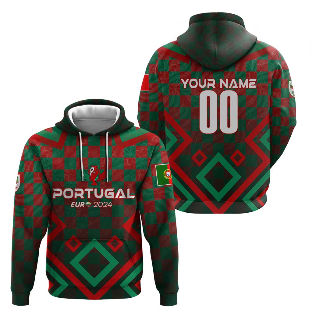Personalized Portugal Football 2024 Hoodie Trophy Wing Style DT02