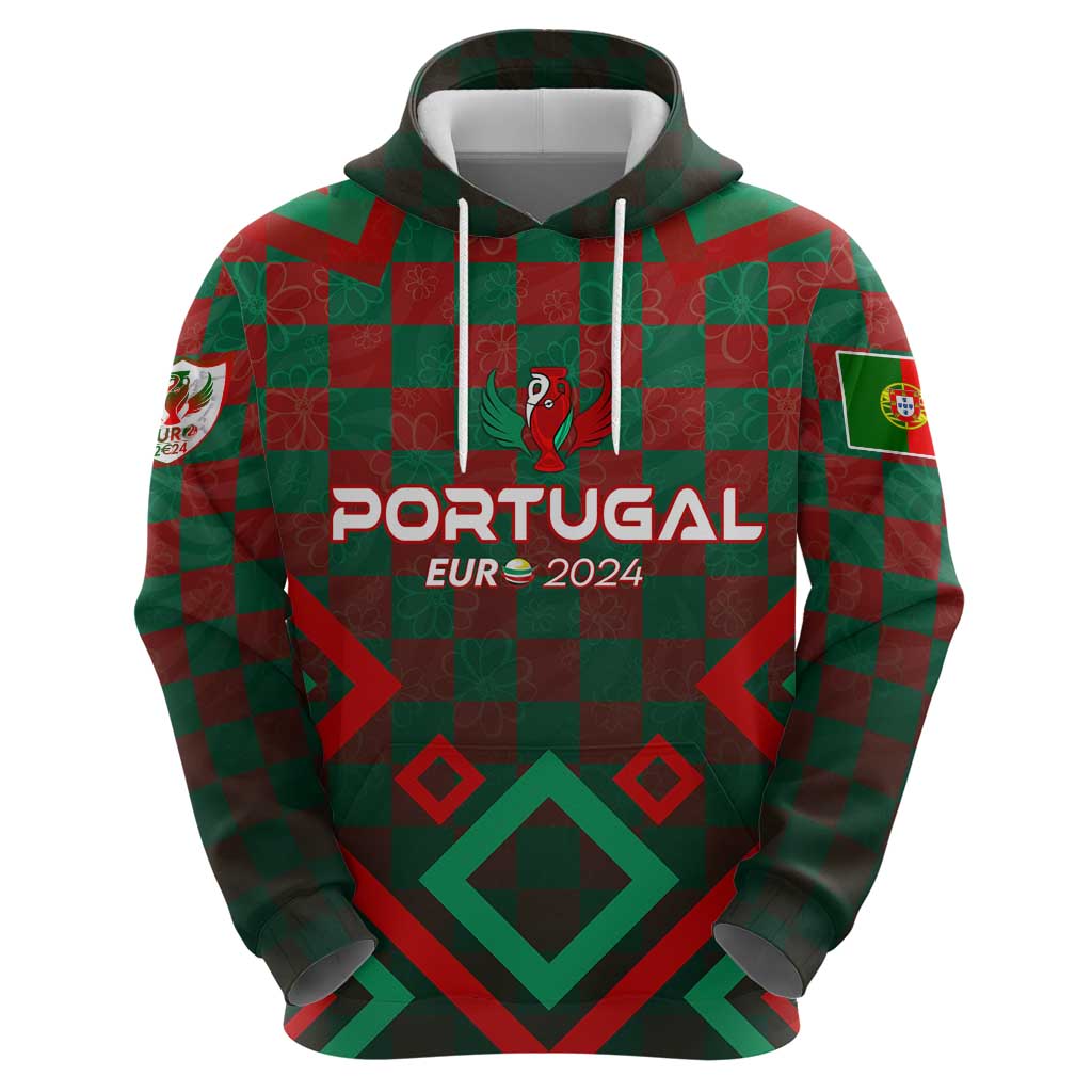 Personalized Portugal Football 2024 Hoodie Trophy Wing Style DT02
