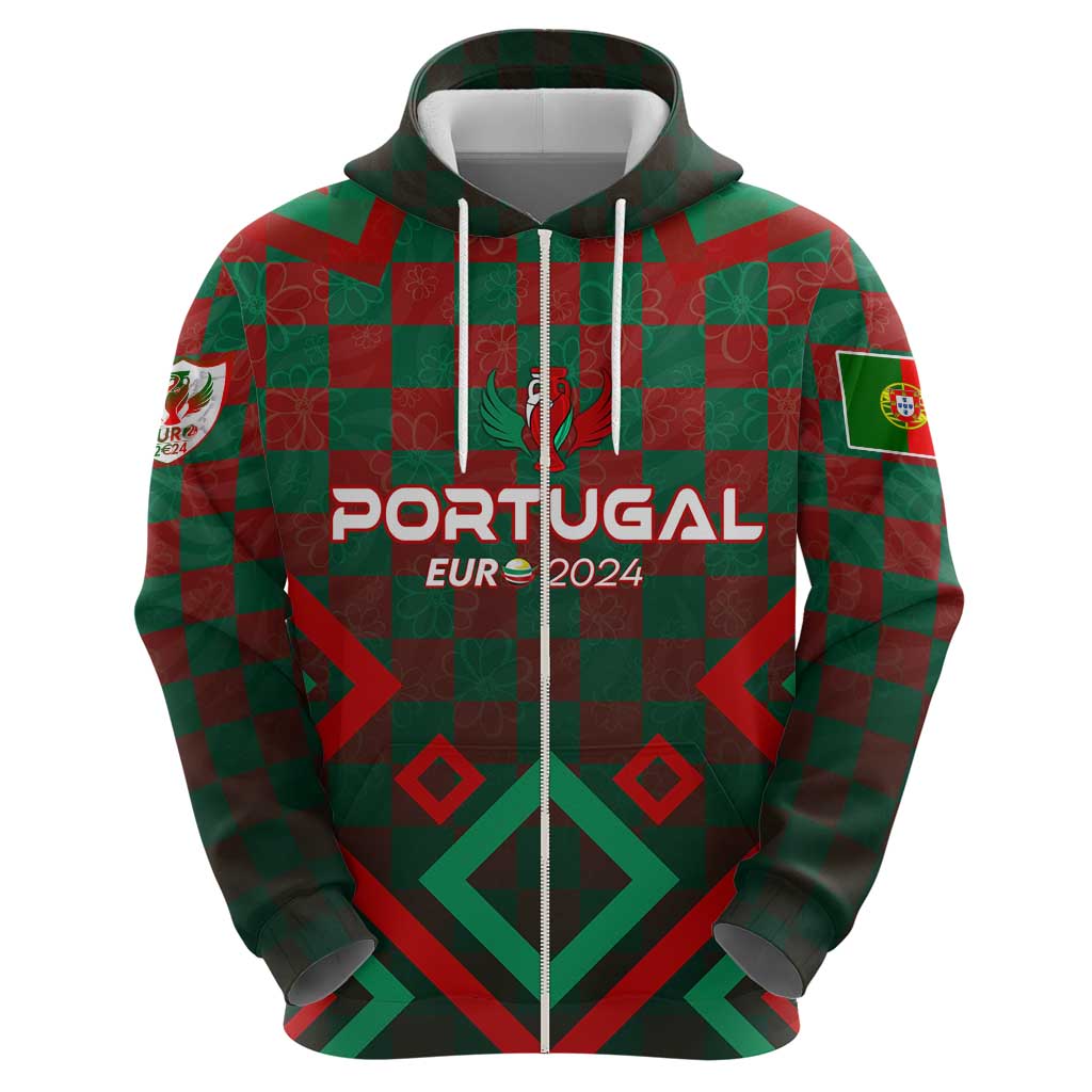 Personalized Portugal Football 2024 Hoodie Trophy Wing Style DT02