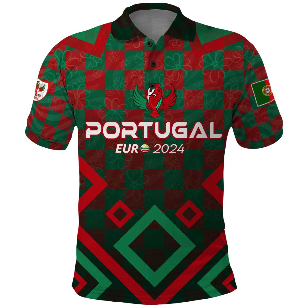 Personalized Portugal Football 2024 Polo Shirt Trophy Wing Style DT02