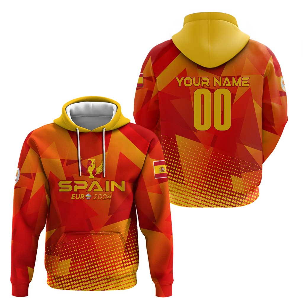 Personalized Spain Football 2024 Hoodie Trophy Wing Style DT02