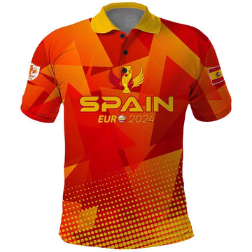 Personalized Spain Football 2024 Polo Shirt Trophy Wing Style DT02