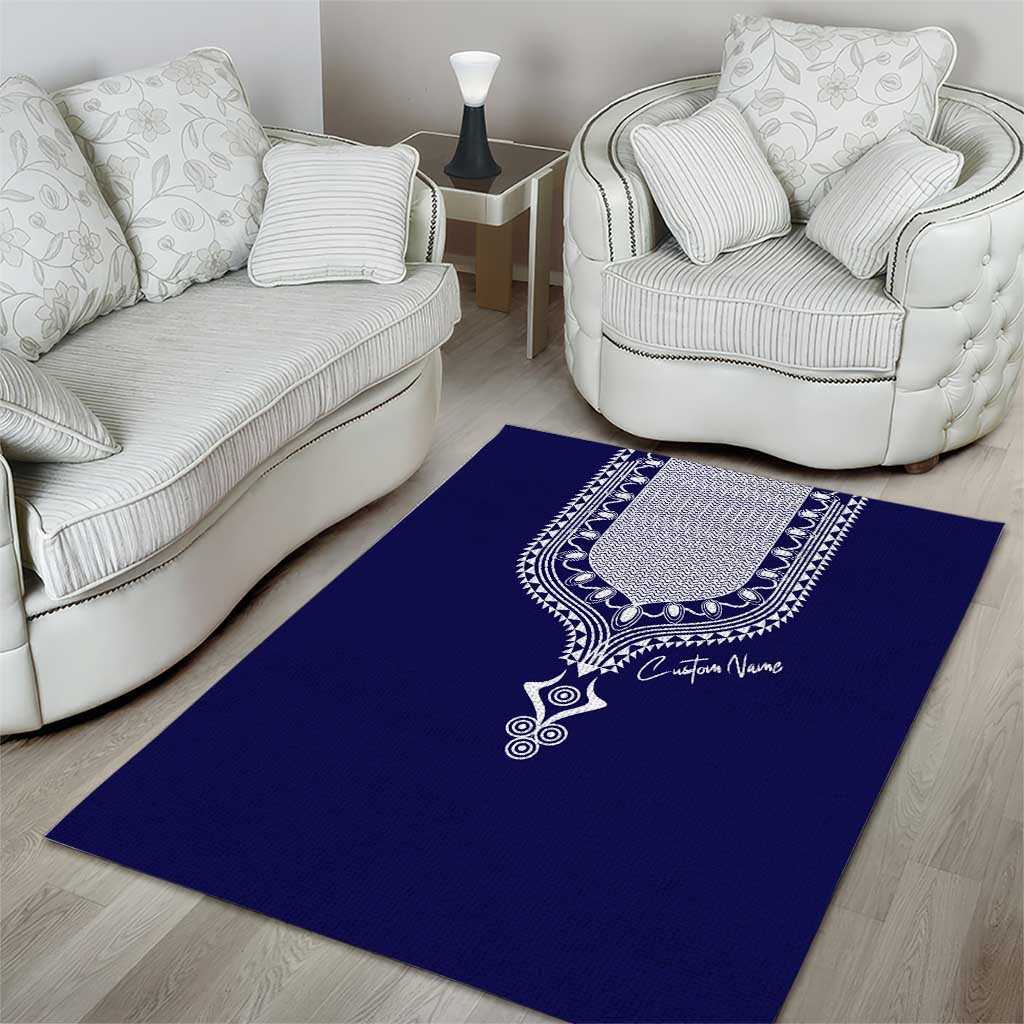 Printed Dashiki African Area Rug Blue DT02