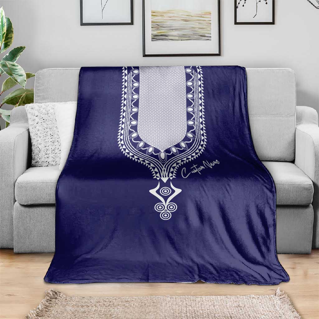 Printed Dashiki African Blanket Blue DT02