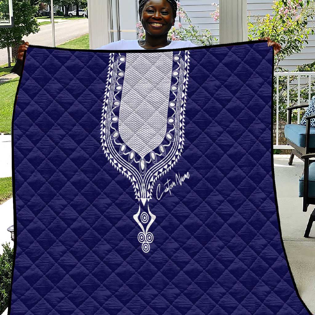 Printed Dashiki African Quilt Blue DT02