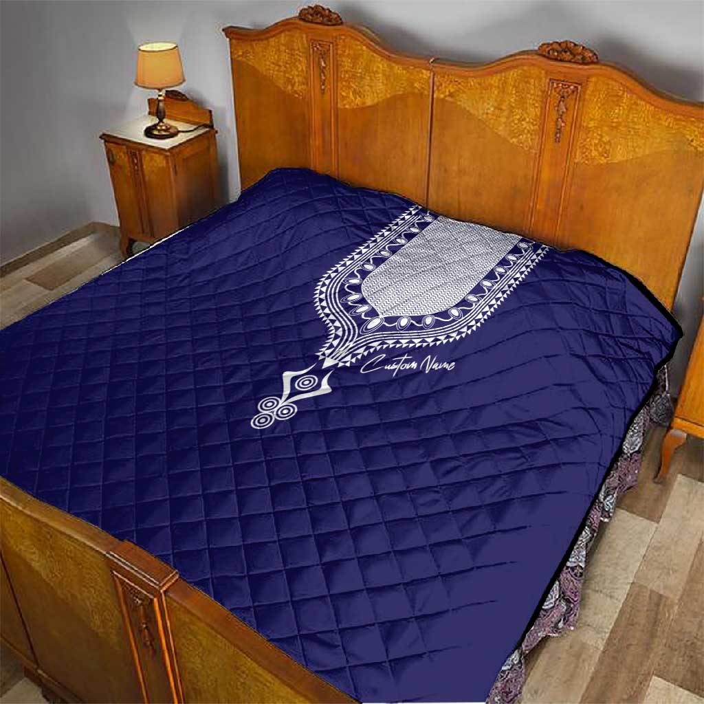 Printed Dashiki African Quilt Blue DT02
