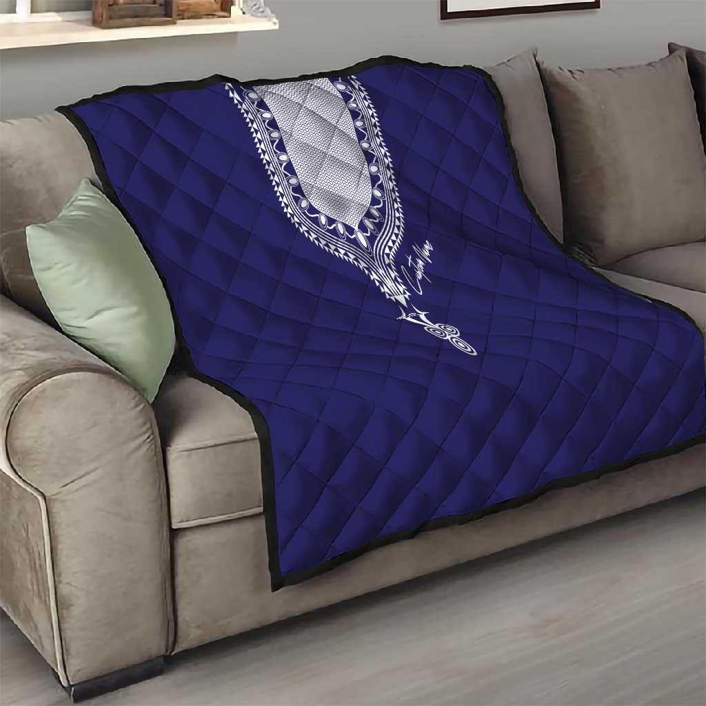 Printed Dashiki African Quilt Blue DT02