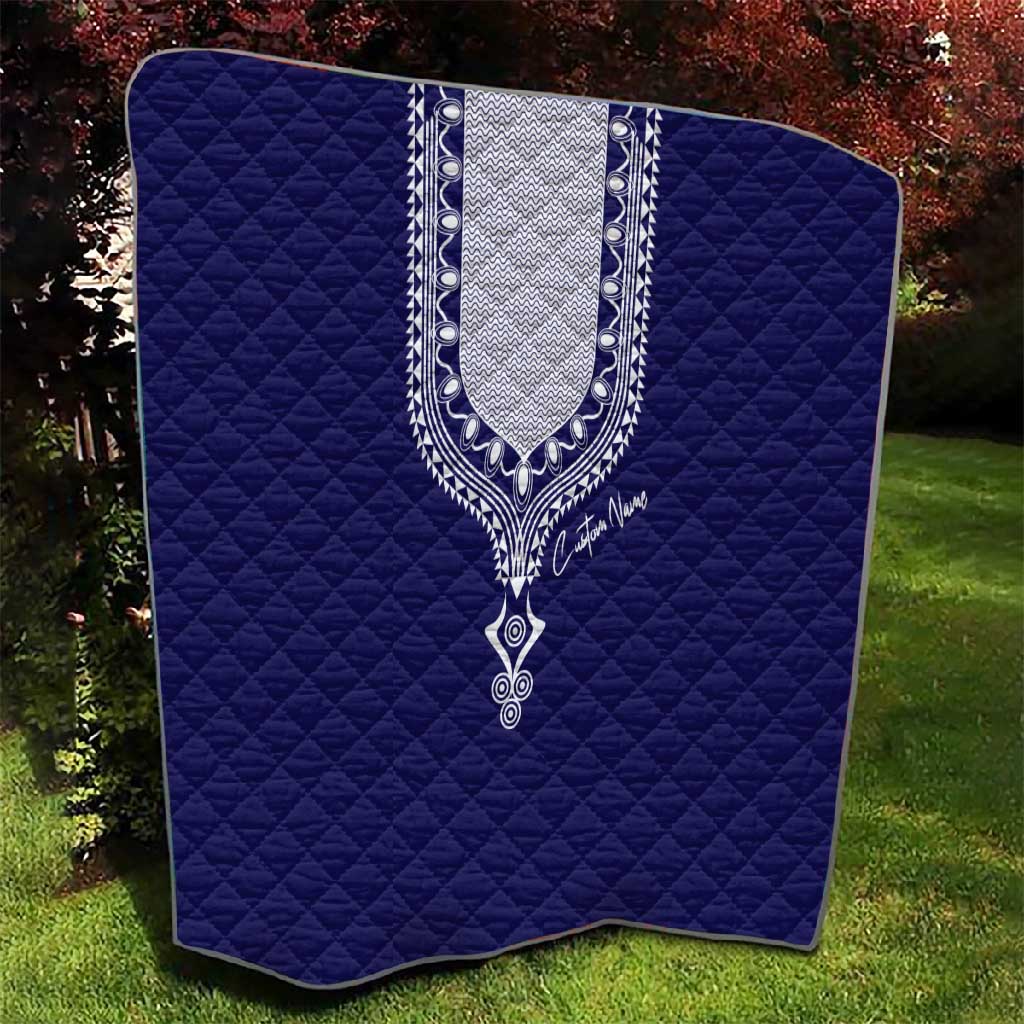 Printed Dashiki African Quilt Blue DT02
