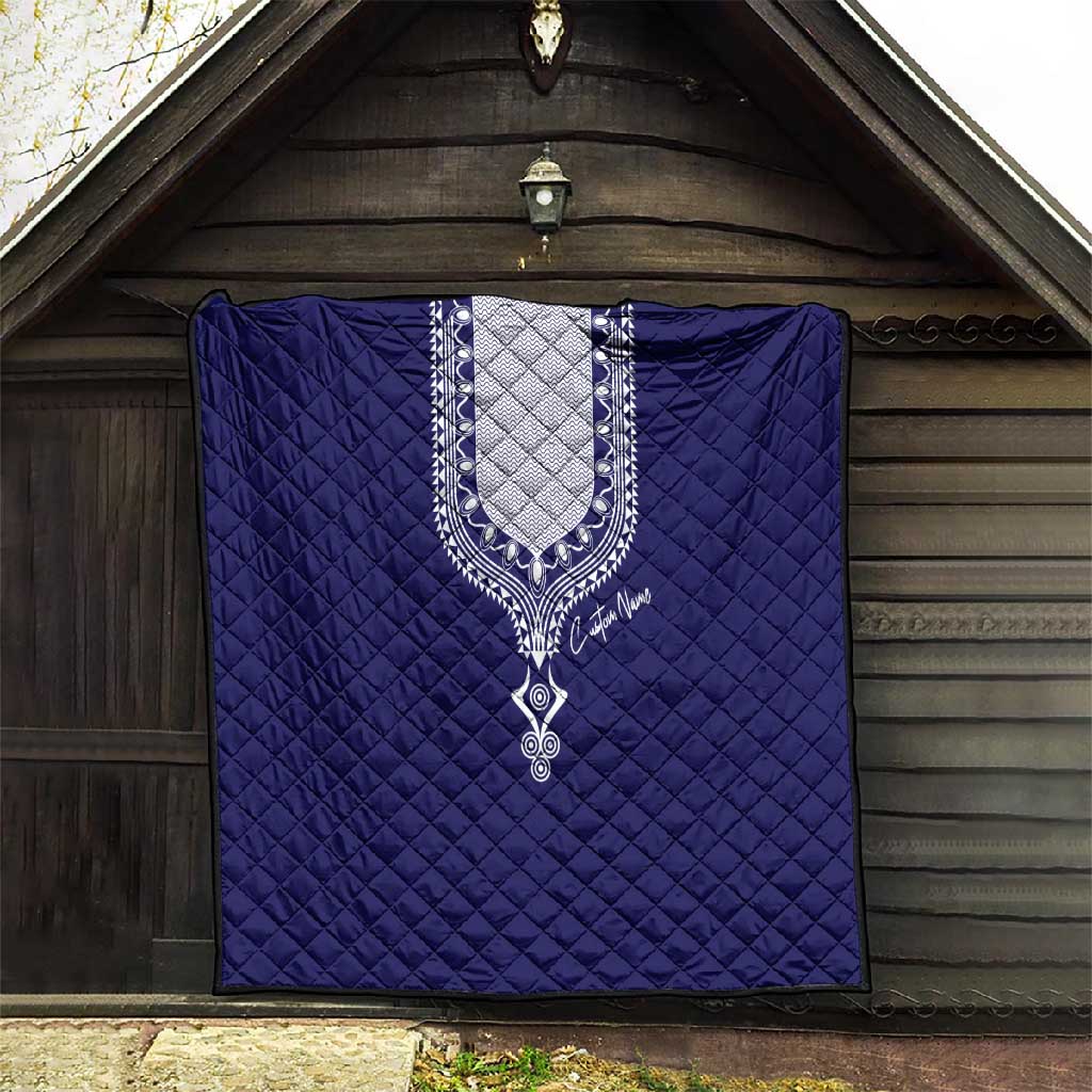 Printed Dashiki African Quilt Blue DT02