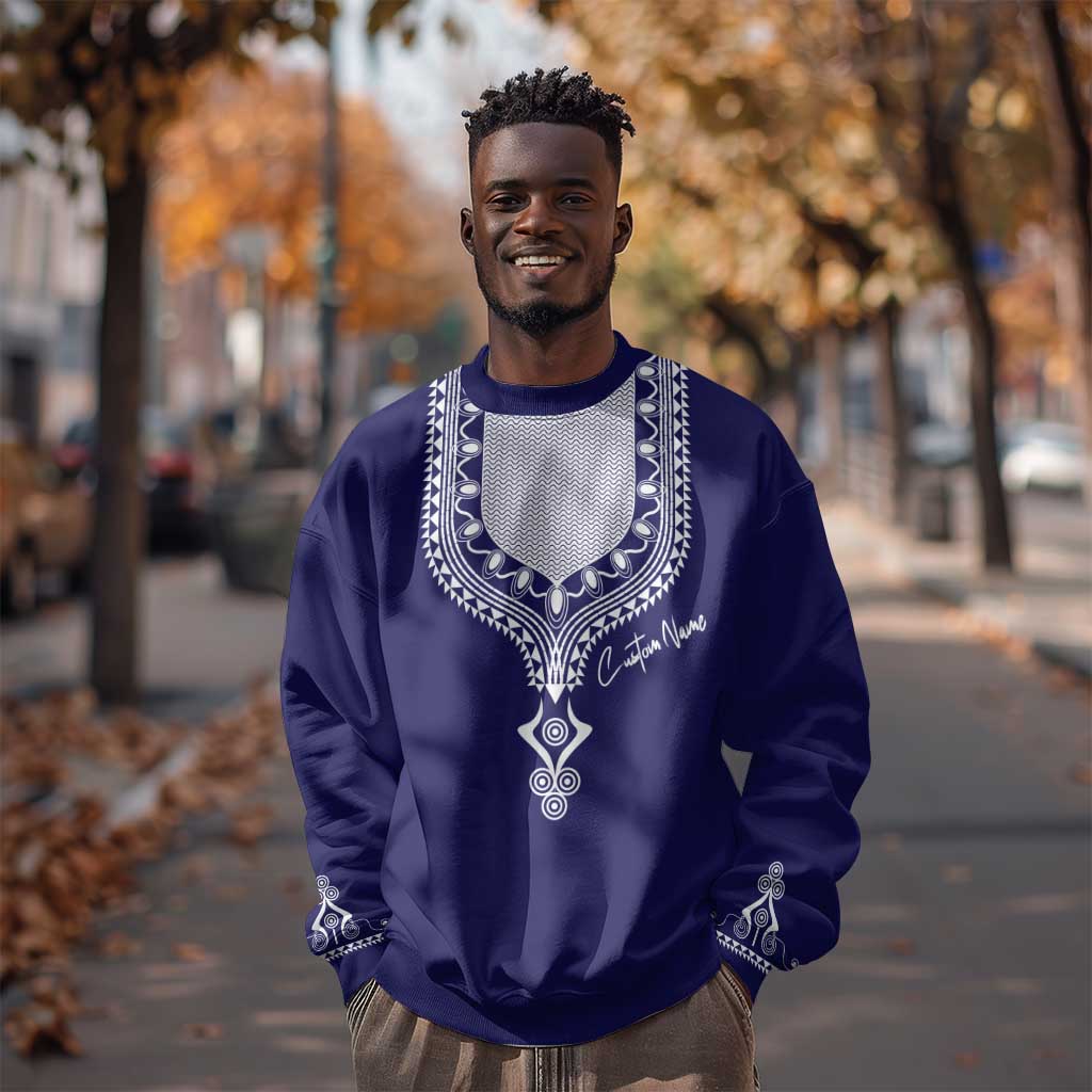 Printed Dashiki African Sweatshirt Blue DT02