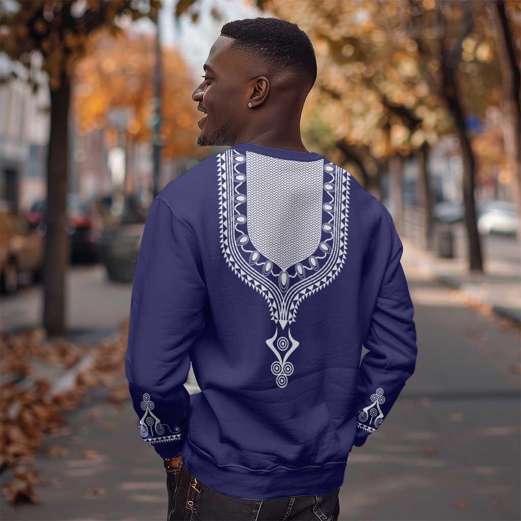 Printed Dashiki African Sweatshirt Blue DT02