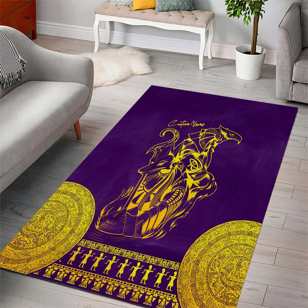 Anubis and Horus Area Rug Egyptian God Purple DT02