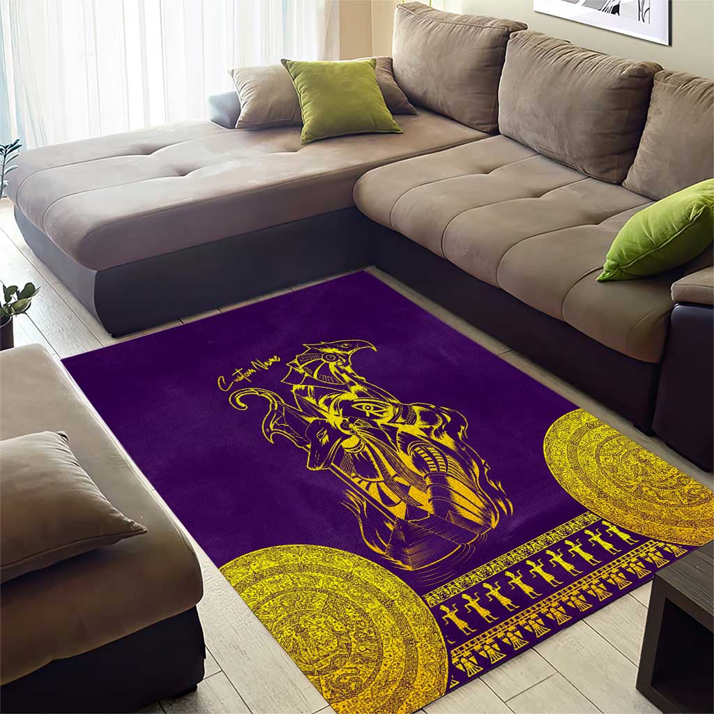 Anubis and Horus Area Rug Egyptian God Purple DT02