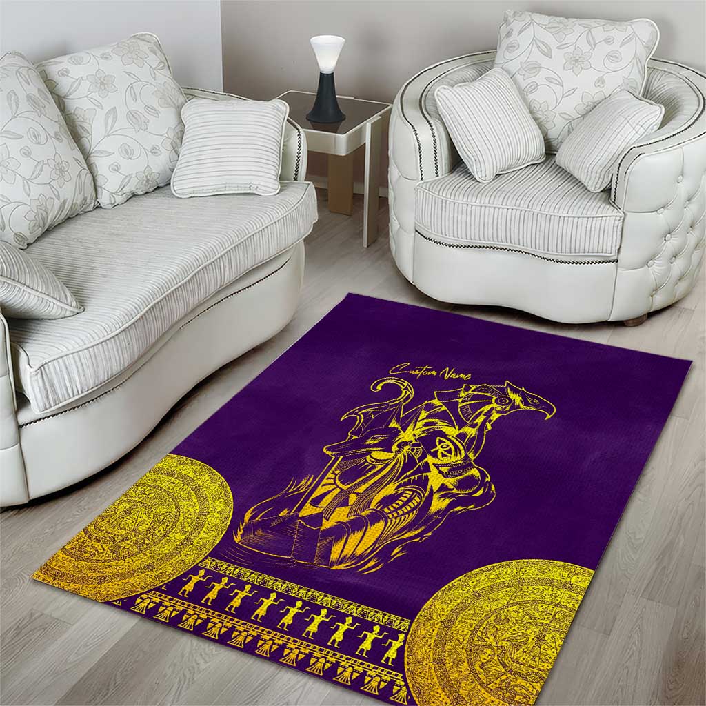 Anubis and Horus Area Rug Egyptian God Purple DT02