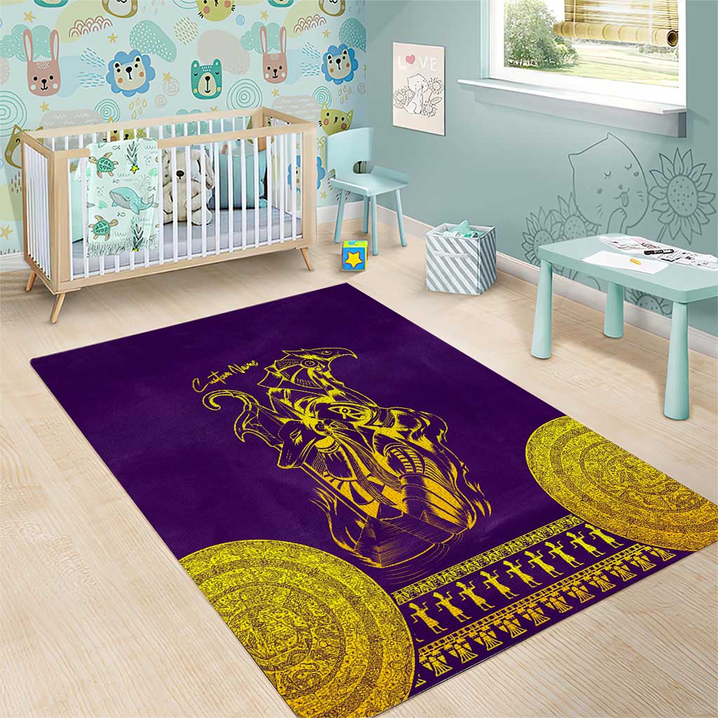 Anubis and Horus Area Rug Egyptian God Purple DT02