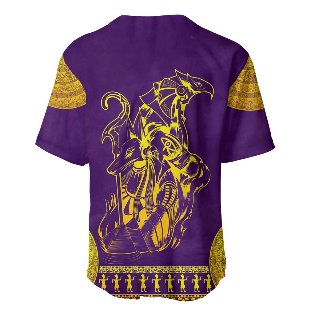 Anubis and Horus Baseball Jersey Egyptian God Purple DT02