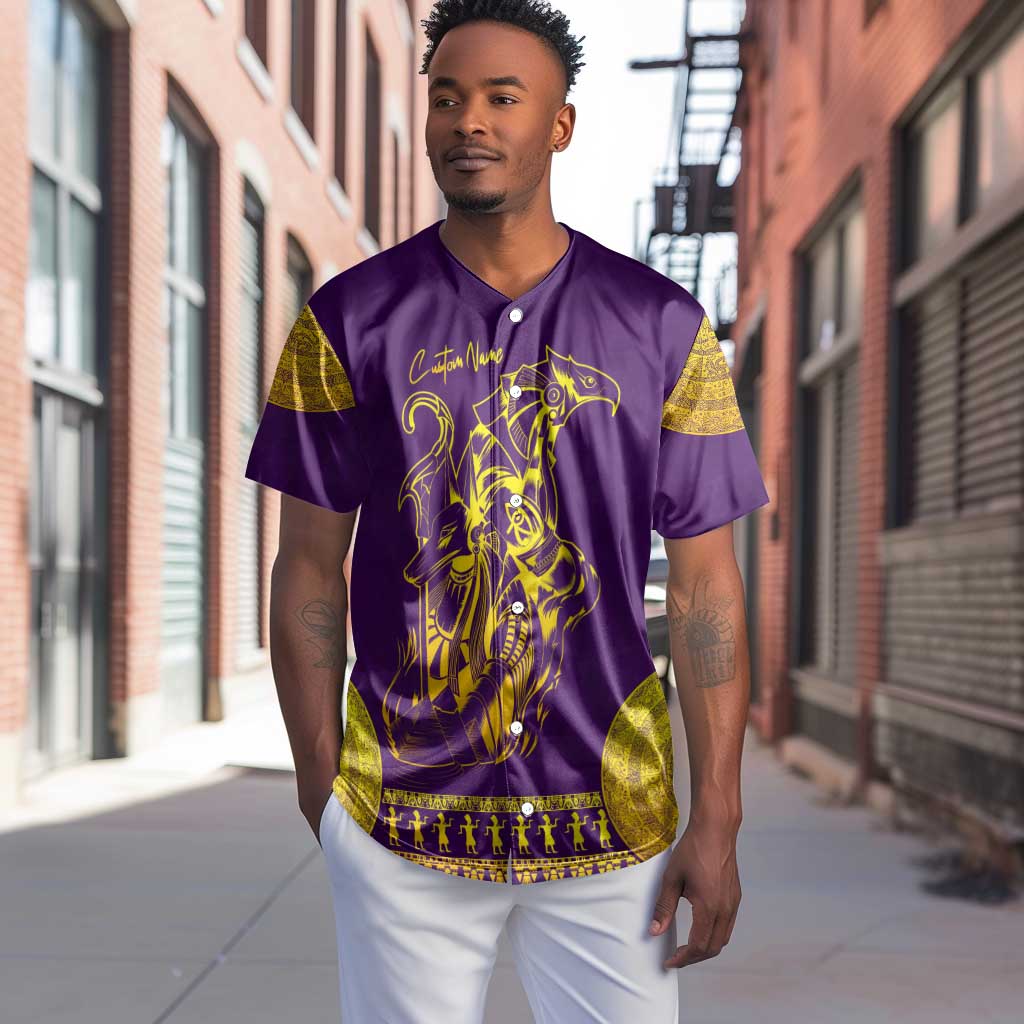Anubis and Horus Baseball Jersey Egyptian God Purple DT02