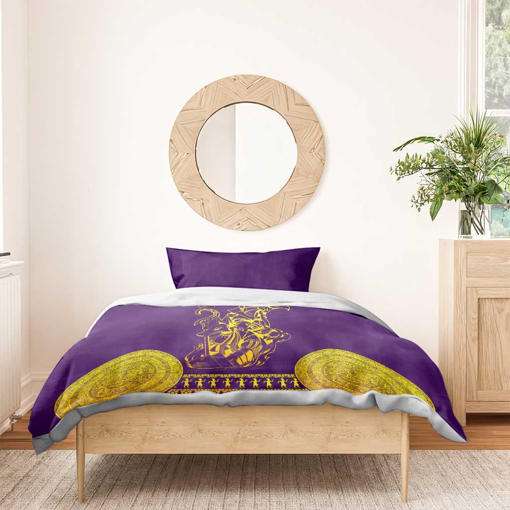Anubis and Horus Bedding Set Egyptian God Purple DT02