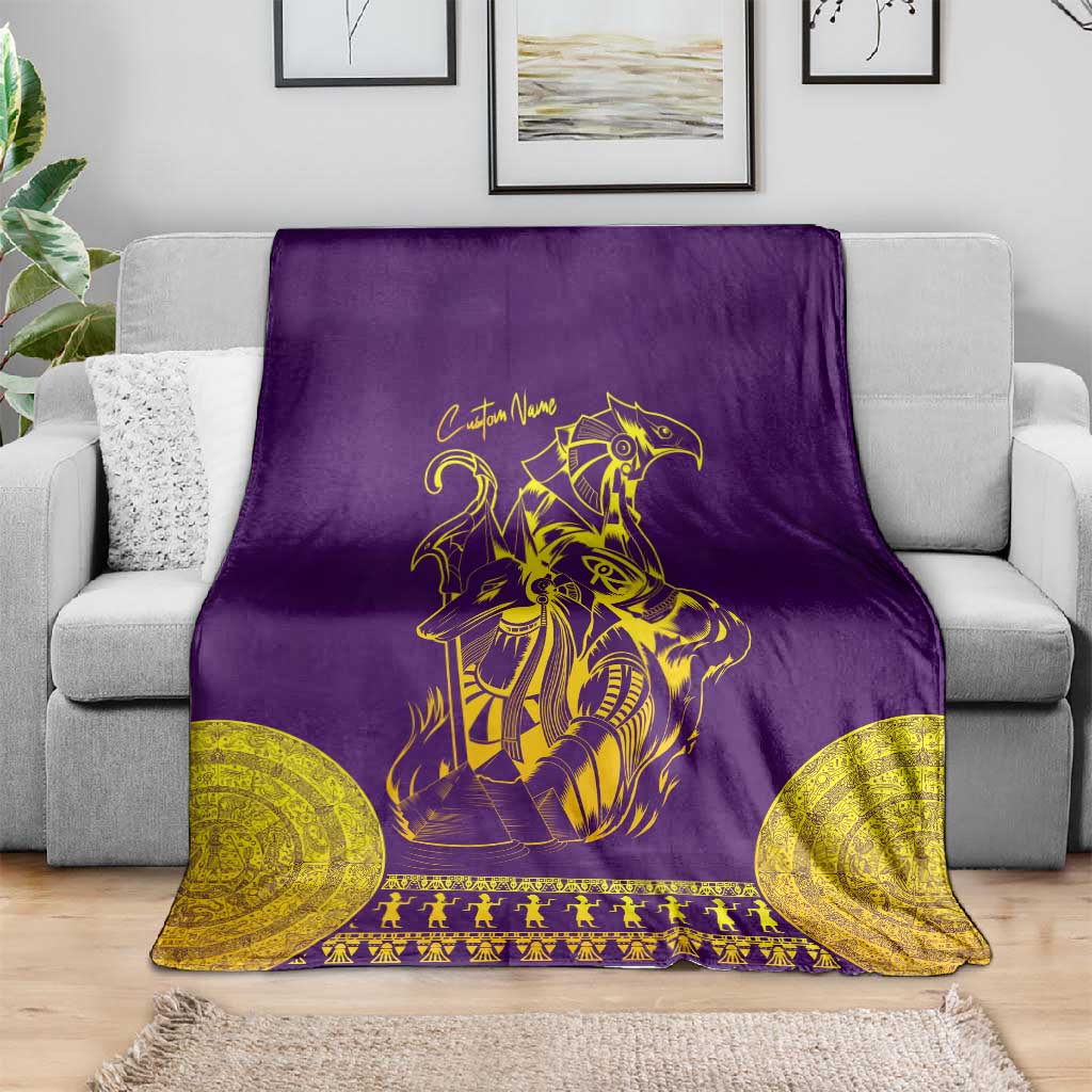 Anubis and Horus Blanket Egyptian God Purple DT02