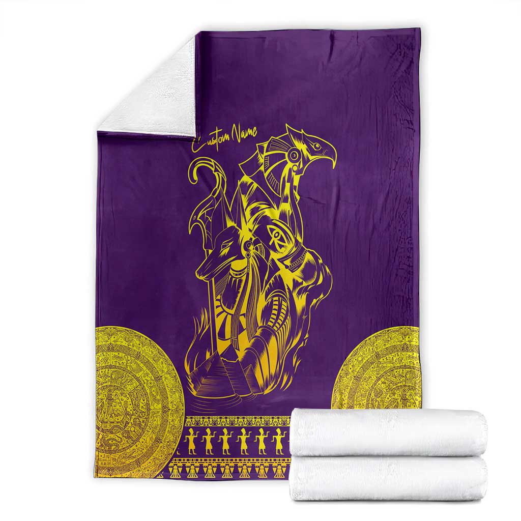Anubis and Horus Blanket Egyptian God Purple DT02