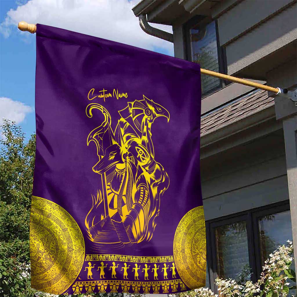 Anubis and Horus Garden Flag Egyptian God Purple DT02