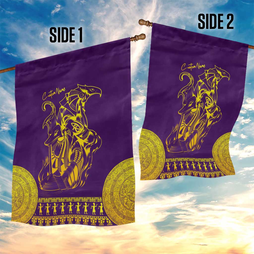 Anubis and Horus Garden Flag Egyptian God Purple DT02