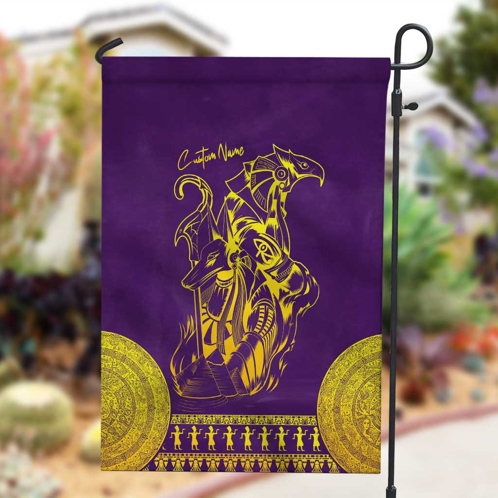 Anubis and Horus Garden Flag Egyptian God Purple DT02
