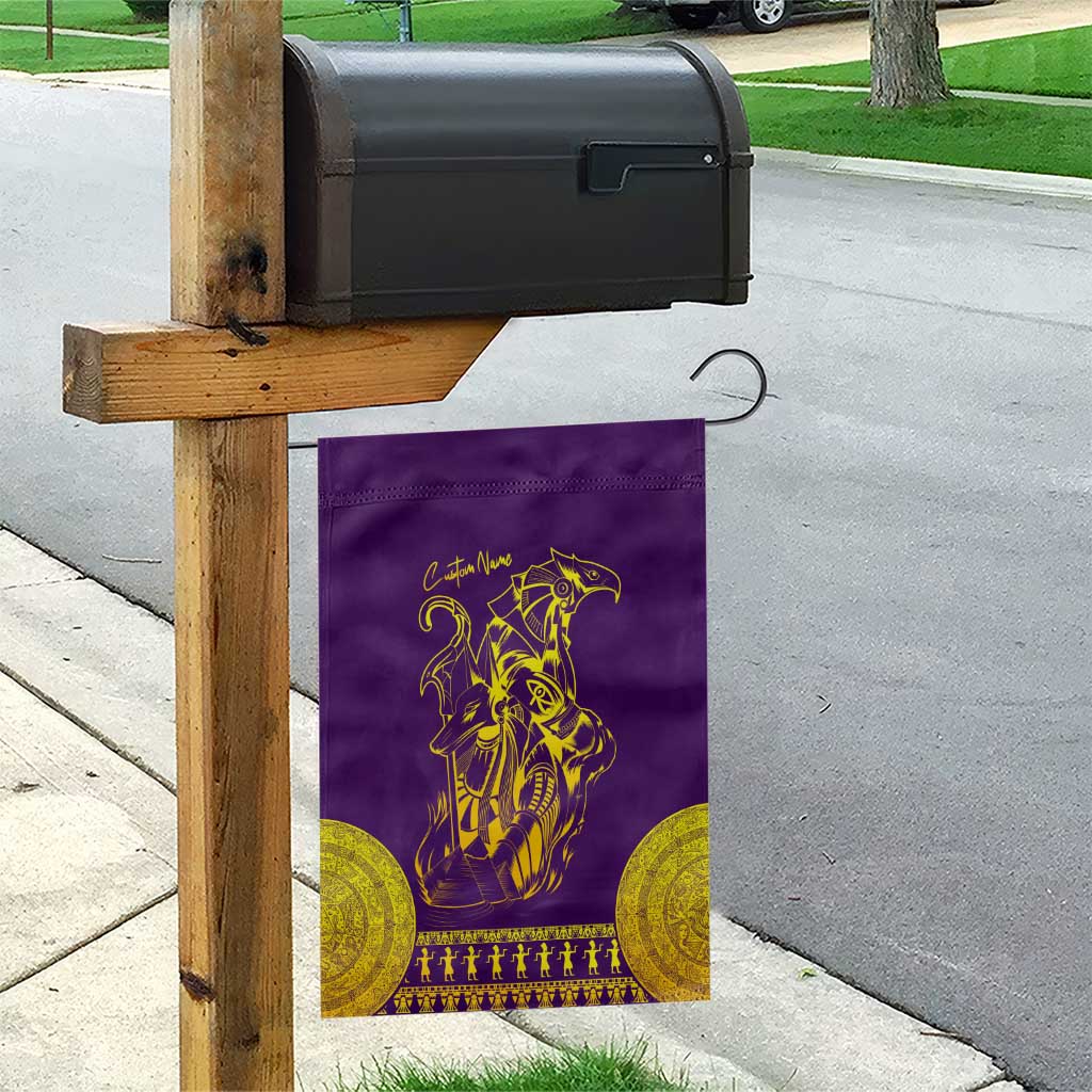 Anubis and Horus Garden Flag Egyptian God Purple DT02