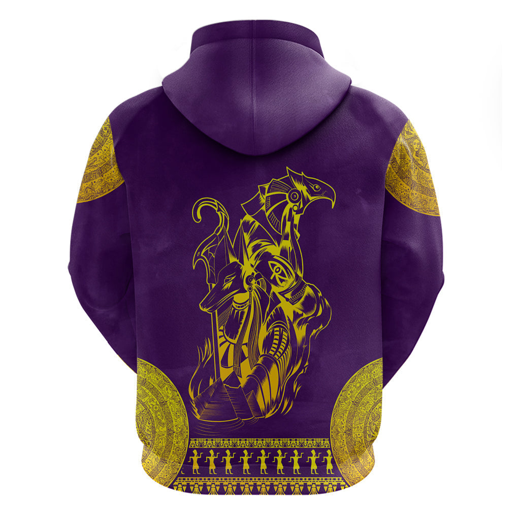 Anubis and Horus Hoodie Egyptian God Purple DT02