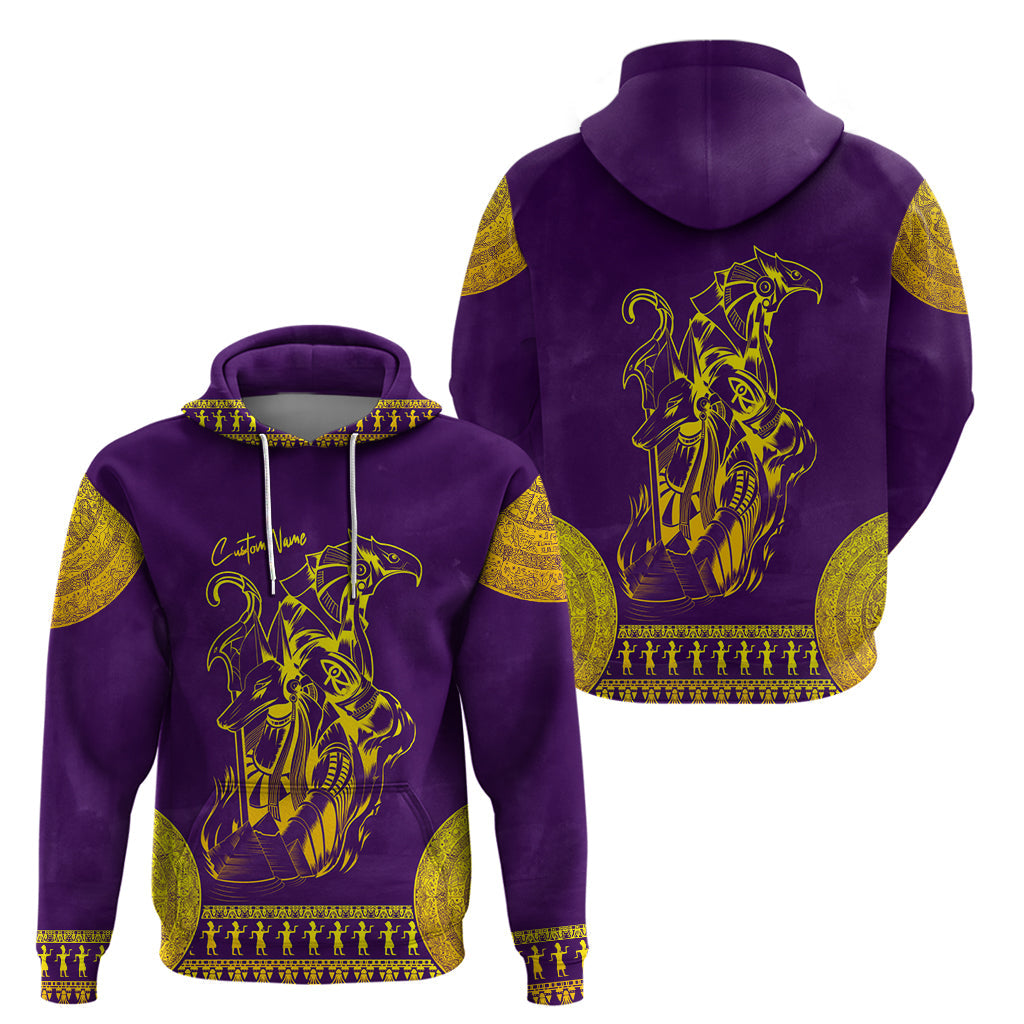 Anubis and Horus Hoodie Egyptian God Purple DT02
